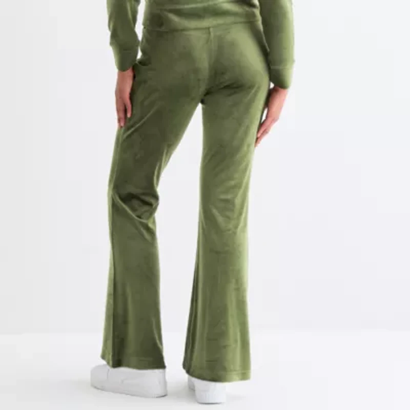 Juicy By Couture Womens Juniors Flare Mid Rise Track Pant