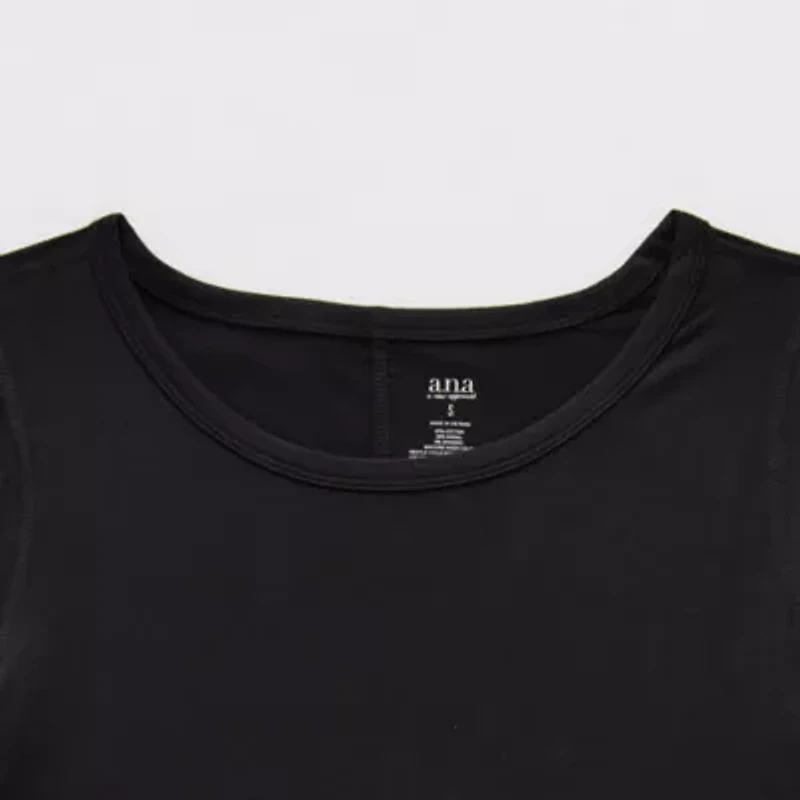 a.n.a Womens Round Neck Long Sleeve Adaptive T-Shirt