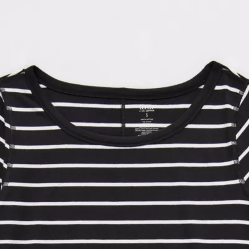 a.n.a Womens Round Neck Long Sleeve Adaptive T-Shirt