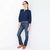 St. John's Bay Womens Crew Neck Long Sleeve Blouse
