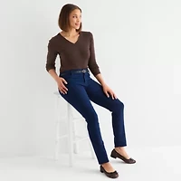 Liz Claiborne Womens V Neck Long Sleeve T-Shirt