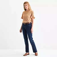 Liz Claiborne Womens Boat Neck Elbow Sleeve Blouse