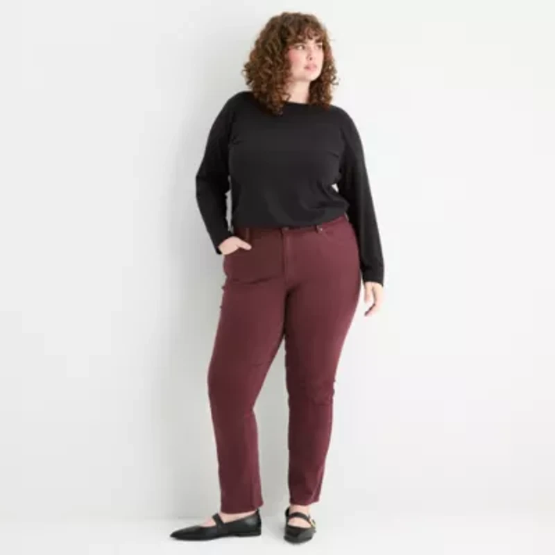 a.n.a Plus Womens High Rise Slim Fit Jean
