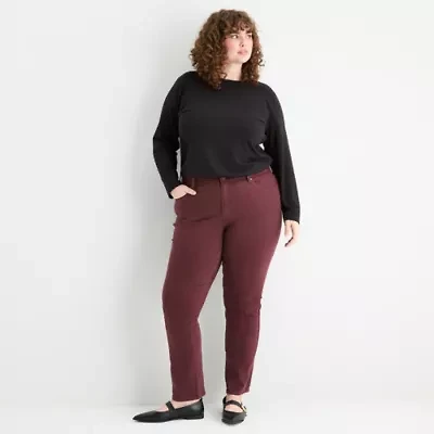 a.n.a Plus Womens High Rise Slim Fit Jean