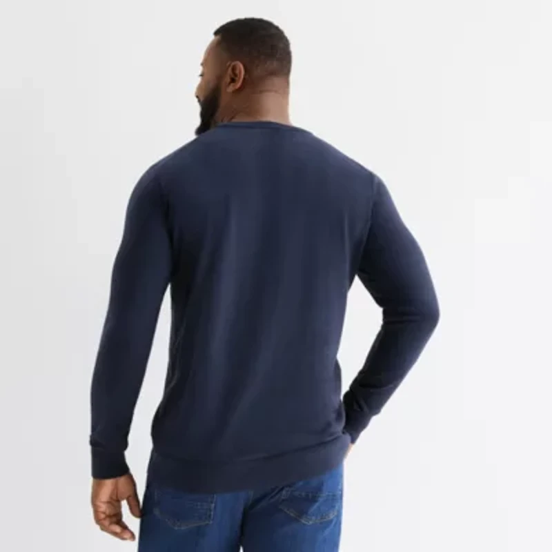 St. John's Bay Fine Gauge Big and Tall Mens Crew Neck Long Sleeve Pullover Sweater