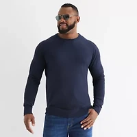 St. John's Bay Fine Gauge Big and Tall Mens Crew Neck Long Sleeve Pullover Sweater