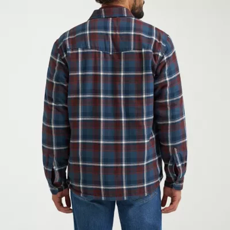 Wrangler Sherpa Lined Mens Long Sleeve Regular Fit Flannel Shirt
