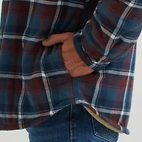 Wrangler Sherpa Lined Mens Long Sleeve Regular Fit Flannel Shirt