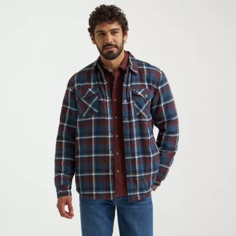 Wrangler Sherpa Lined Mens Long Sleeve Regular Fit Flannel Shirt