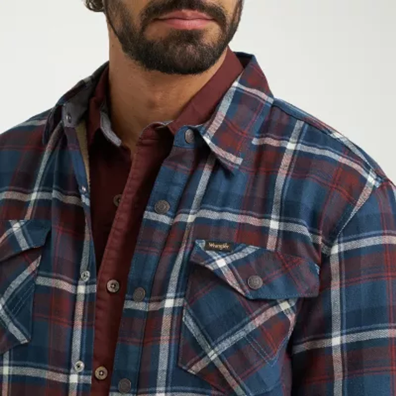Wrangler Sherpa Lined Mens Long Sleeve Regular Fit Flannel Shirt