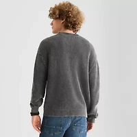 Arizona Mens Crew Neck Long Sleeve Pullover Sweater