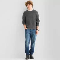 Arizona Mens Crew Neck Long Sleeve Pullover Sweater