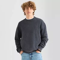 Arizona Mens Crew Neck Long Sleeve Pullover Sweater