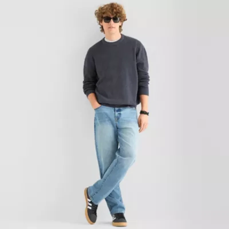 Arizona Mens Crew Neck Long Sleeve Pullover Sweater