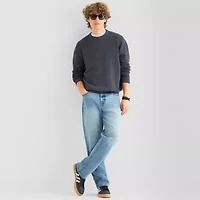 Arizona Mens Crew Neck Long Sleeve Pullover Sweater