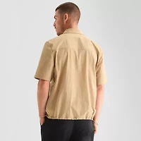 Stylus Mens Short Sleeve Drop Shoulder Regular Fit Button-Down Shirt