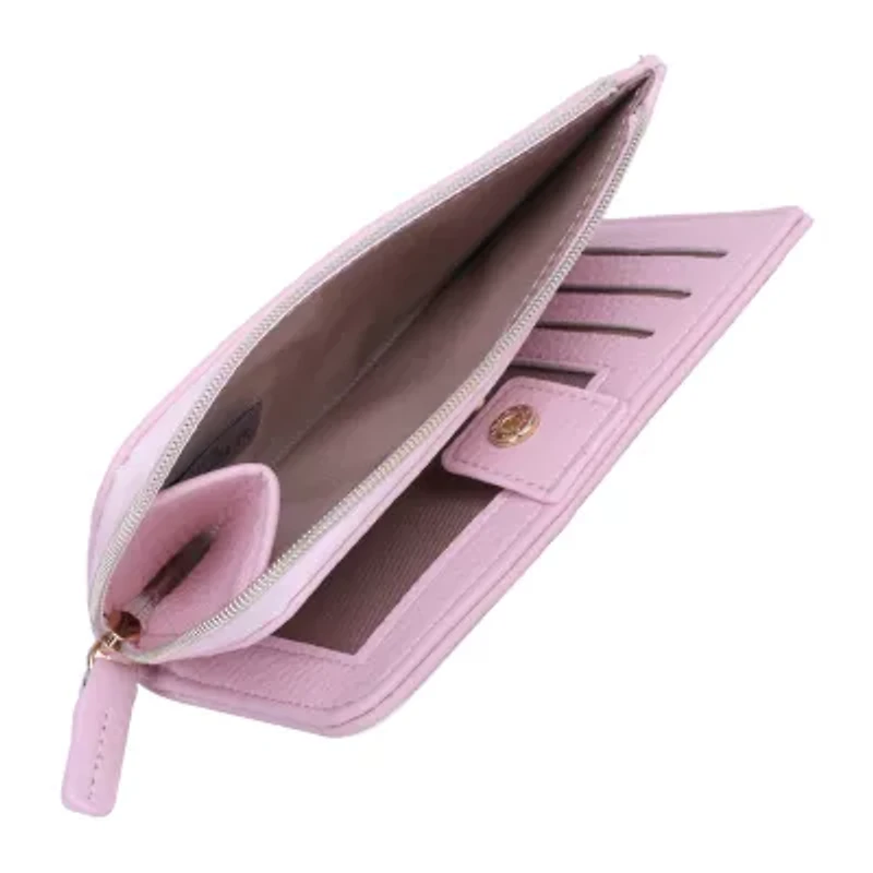 Julia Buxton L Zip Snap Wallet Womens Rfid Blocking Around