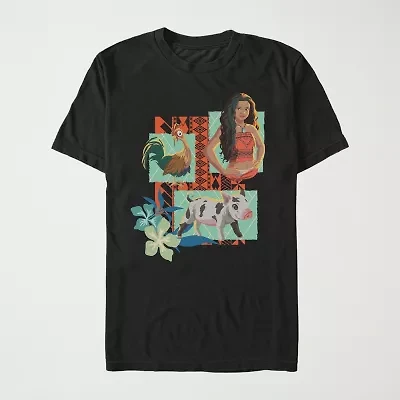 Womens Juniors Crew Neck Short Sleeve Regular Fit Moana Graphic T-Shirt
