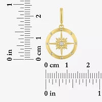 Charmed by Diamond Addiction Compass (G-H / Si2- I1) Womens Accent Lab Grown White 14K Gold Over Silver Pendant