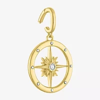 Charmed by Diamond Addiction Compass (G-H / Si2- I1) Womens Accent Lab Grown White 14K Gold Over Silver Pendant