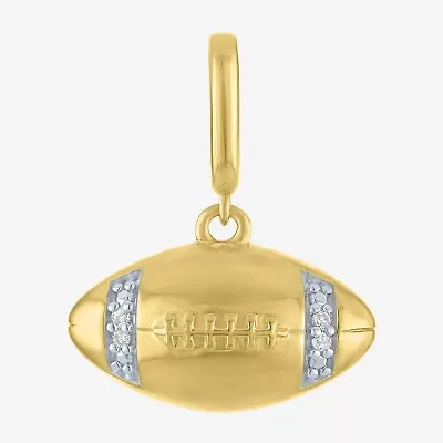 Charmed by Diamond Addiction Football (G-H/ Si2-I1) Womens Accent Lab Grown White 14K Gold Over Silver Pendant