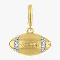 Charmed by Diamond Addiction Football (G-H/ Si2-I1) Womens Accent Lab Grown White 14K Gold Over Silver Pendant