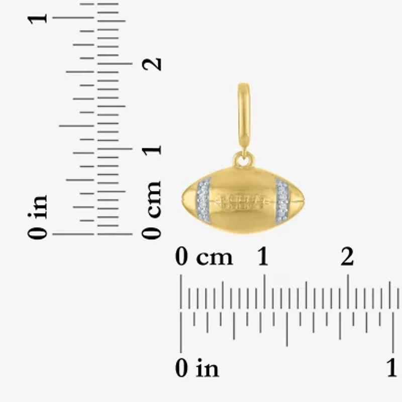 Charmed by Diamond Addiction Football (G-H/ Si2-I1) Womens Accent Lab Grown White 14K Gold Over Silver Pendant