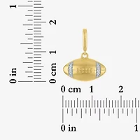 Charmed by Diamond Addiction Football (G-H/ Si2-I1) Womens Accent Lab Grown White 14K Gold Over Silver Pendant