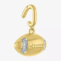 Charmed by Diamond Addiction Football (G-H/ Si2-I1) Womens Accent Lab Grown White 14K Gold Over Silver Pendant