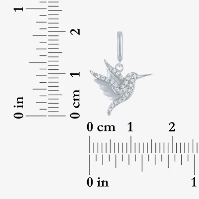 Charmed by Diamond Addiction 1/10 CT. T.W. Humming Bird (G-H / Si2- I1) White Diamond 14K Gold Over Silver Charm