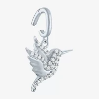 Charmed by Diamond Addiction 1/10 CT. T.W. Humming Bird (G-H / Si2- I1) White Diamond 14K Gold Over Silver Charm