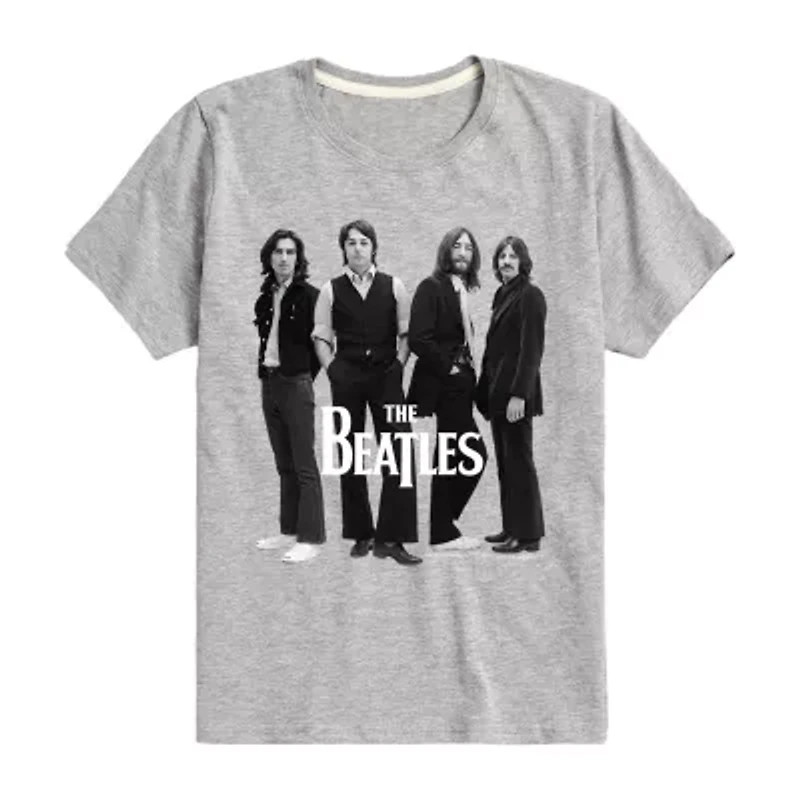 Little & Big Kid Boys Crew Neck Short Sleeve Regular Fit The Beatles Graphic T-Shirt