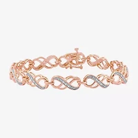 (F / Si1-Si2) Womens 1/10 CT. T.W. Lab Grown White Diamond 14K Gold Over Brass 7.5 Inch Tennis Bracelet