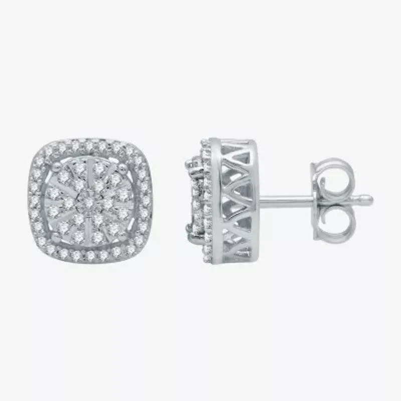 (F / Si1-Si2) 1/3 CT. T.W. Lab Grown White Diamond 9.2mm Round Stud Earrings