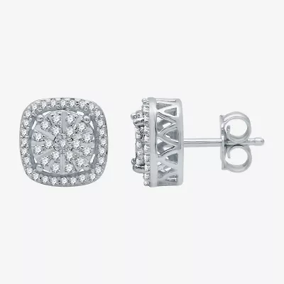 (F / Si1-Si2) 1/3 CT. T.W. Lab Grown White Diamond 9.2mm Round Stud Earrings