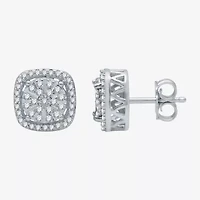 (F / Si1-Si2) 1/3 CT. T.W. Lab Grown White Diamond 9.2mm Round Stud Earrings