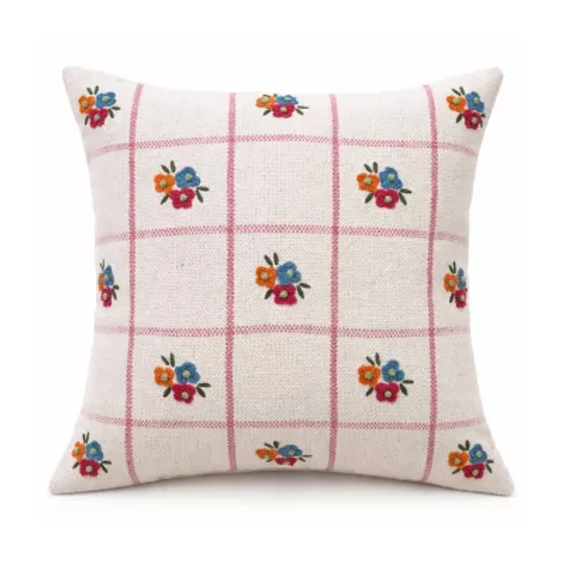 Vibhsa Daisy Floral Square Throw Pillow