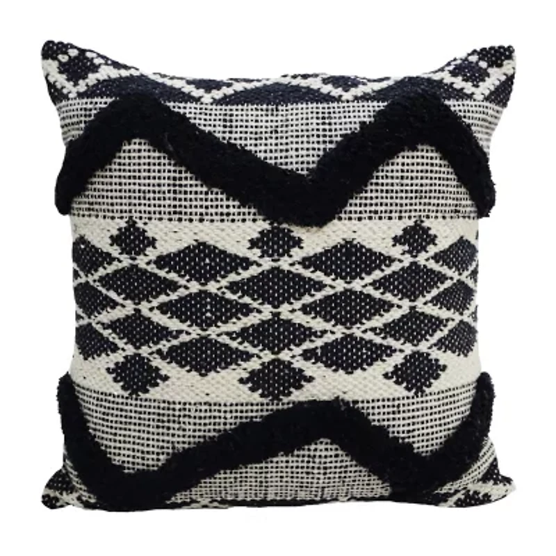 Vibhsa Tufted Chevron Square Throw Pillow
