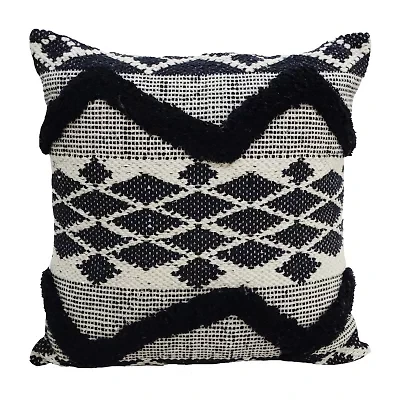 Vibhsa Tufted Chevron Square Throw Pillow