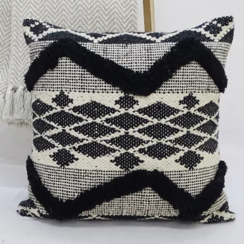 Vibhsa Tufted Chevron Square Throw Pillow