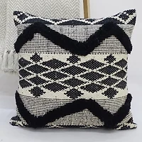 Vibhsa Tufted Chevron Square Throw Pillow