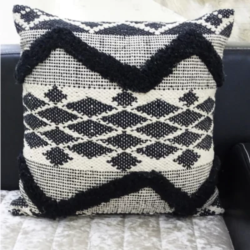 Vibhsa Tufted Chevron Square Throw Pillow