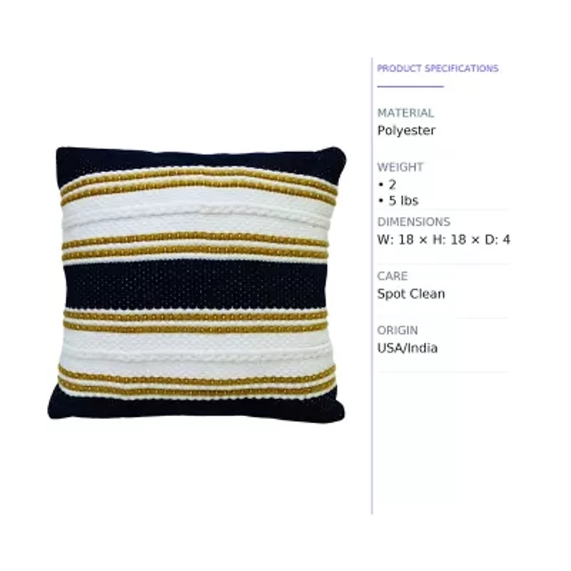 Vibhsa Braid Square Throw Pillow
