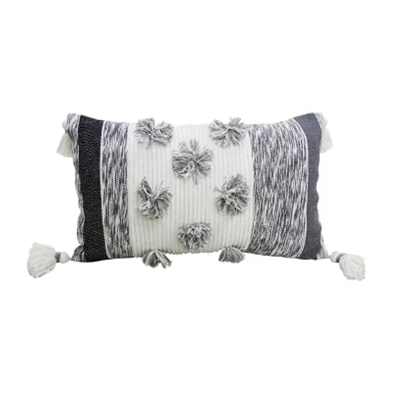 Vibhsa Melange Sreipes Rectangular Throw Pillow