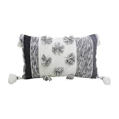 Vibhsa Melange Sreipes Rectangular Throw Pillow