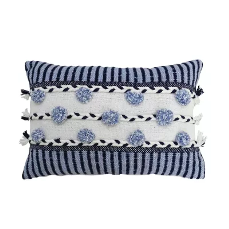 Vibhsa Braid Tassels Rectangular Throw Pillow