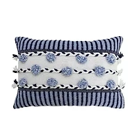 Vibhsa Braid Tassels Rectangular Throw Pillow