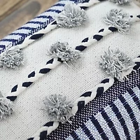 Vibhsa Braid Tassels Rectangular Throw Pillow