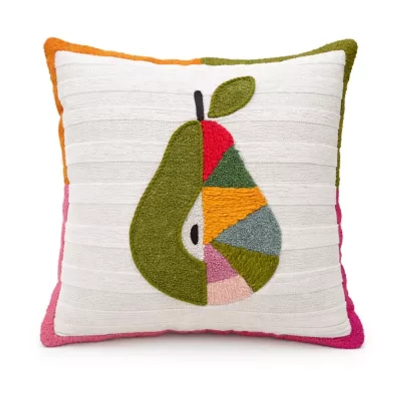 Vibhsa Dear Pear Stripe Square Throw Pillow