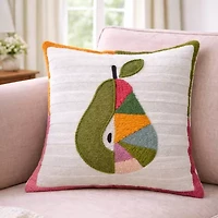 Vibhsa Dear Pear Stripe Square Throw Pillow